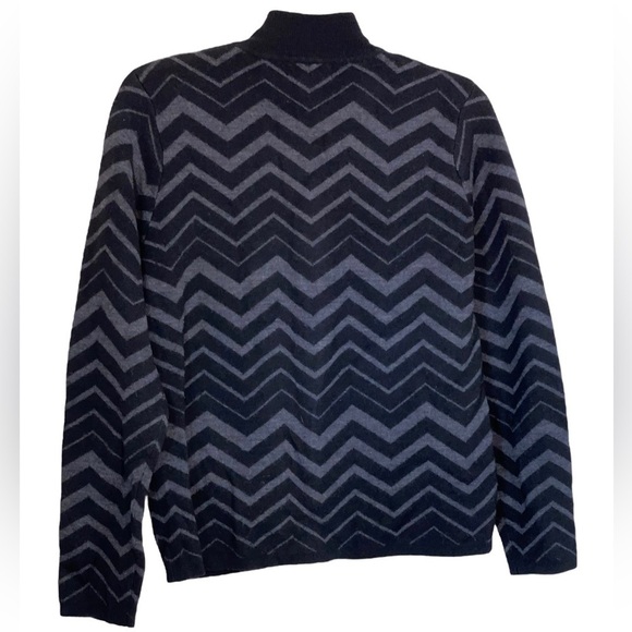 NWOT-Mercer & Madison 100% Merino Wool, Chevron Pattern, full zip Sweater XL - Picture 3 of 8